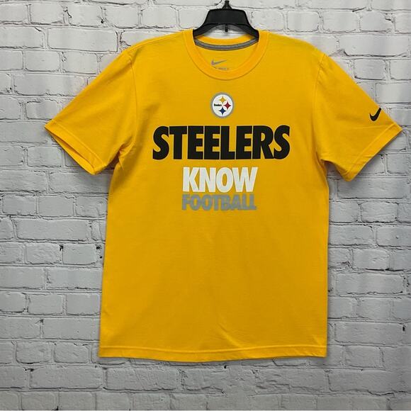 Nike NFL Pittsburgh Steelers T-Shirt Men's Size M Gold Football Game Tailgating - Picture 1 of 4